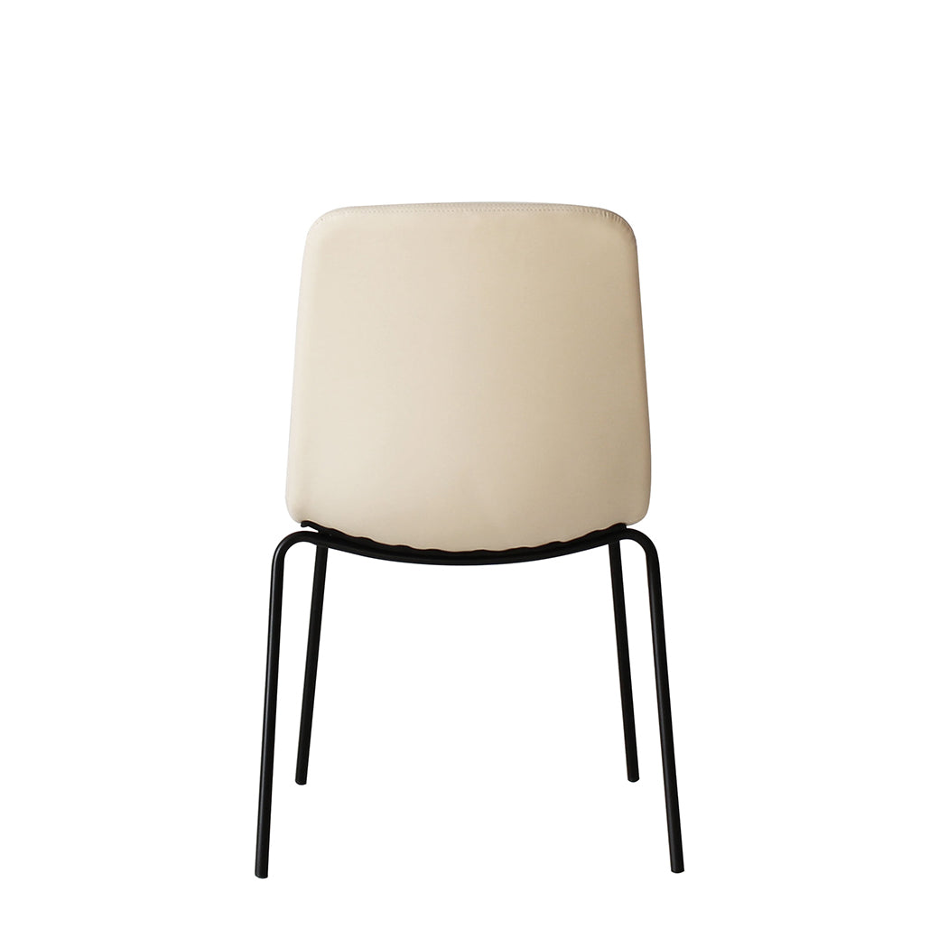 Versatile Stackable Dining Chairs Kitchen Beige Set of 8  Easy