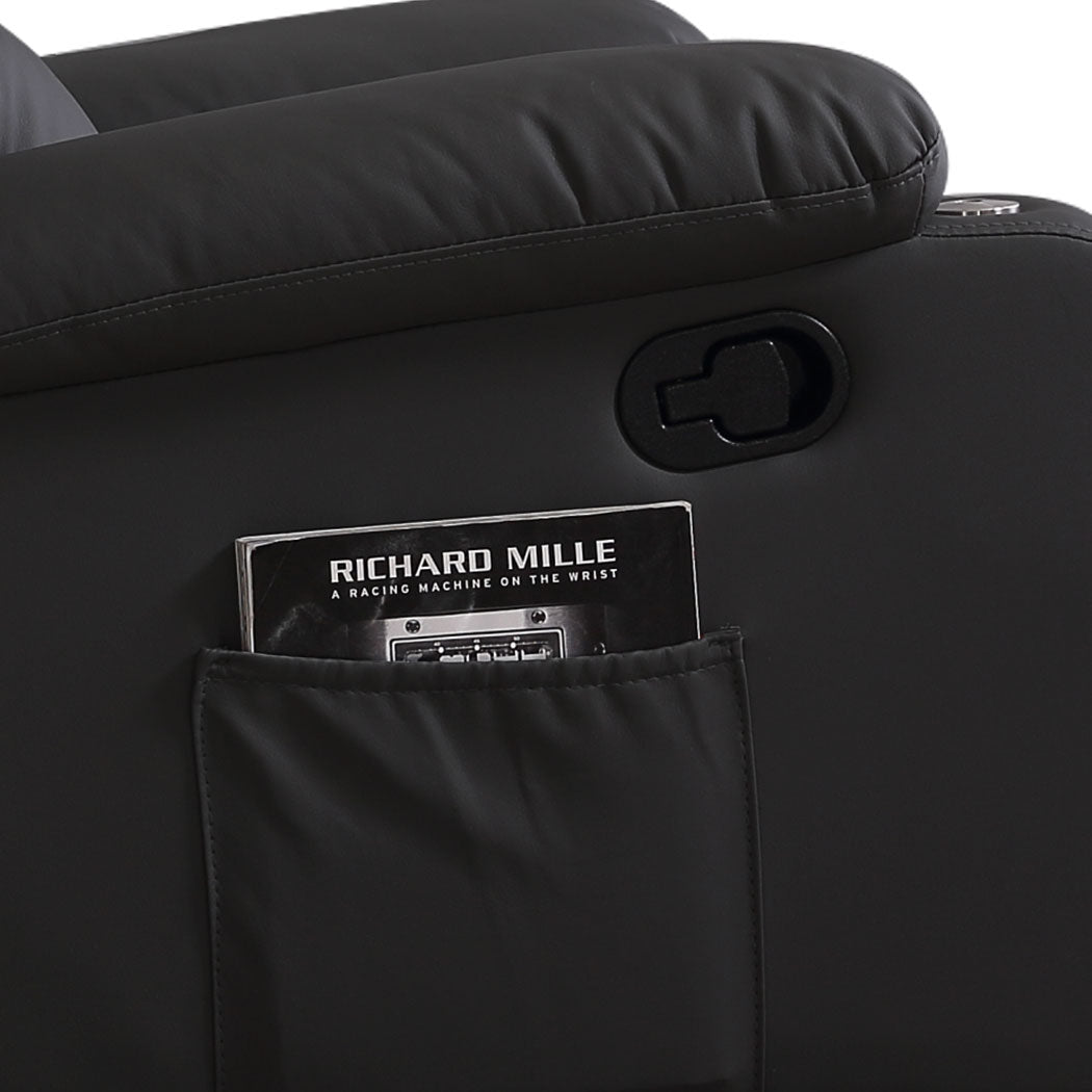 Premium faux leather Recliner Massage Chair Heated Lounge Sofa Armchair