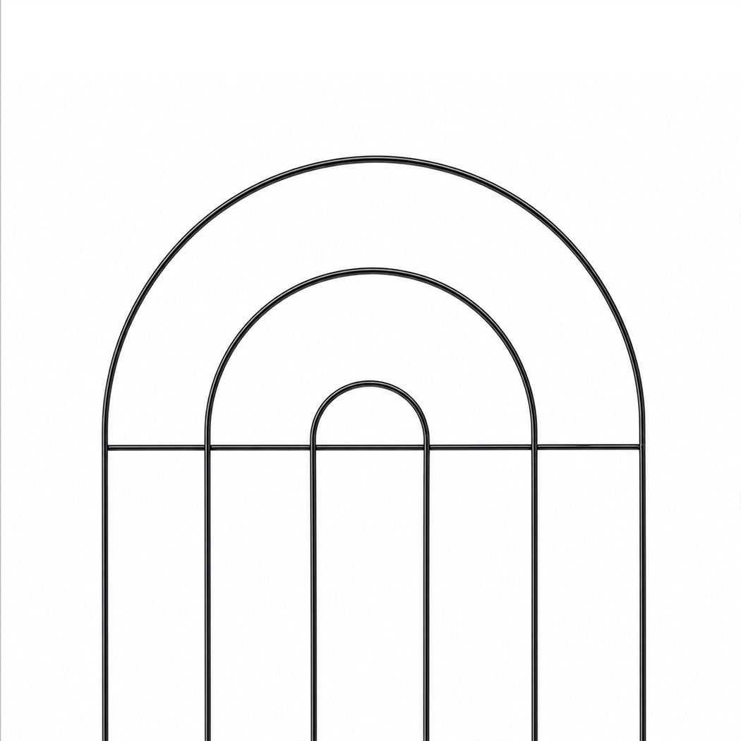 Garden Fence Black Steel 60x33cm