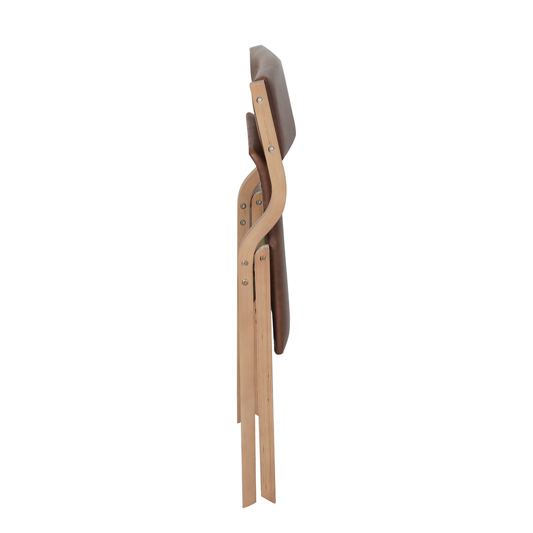 Modern 8x Dining Chairs Foldable PU Tan  Easy Assembly Classic