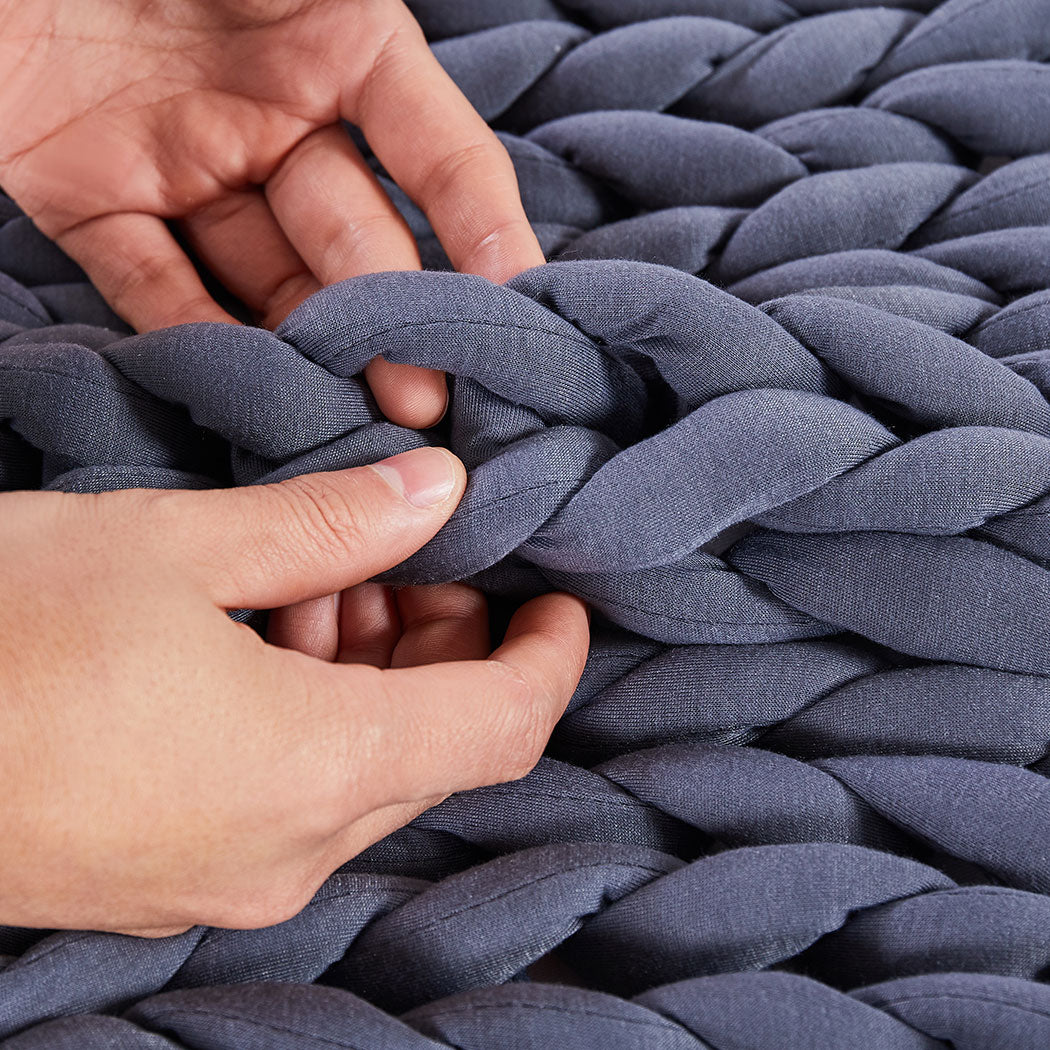 Chunky Knit Weighted Blanket Anxiety Relief Soft Heavy Throw 7KG