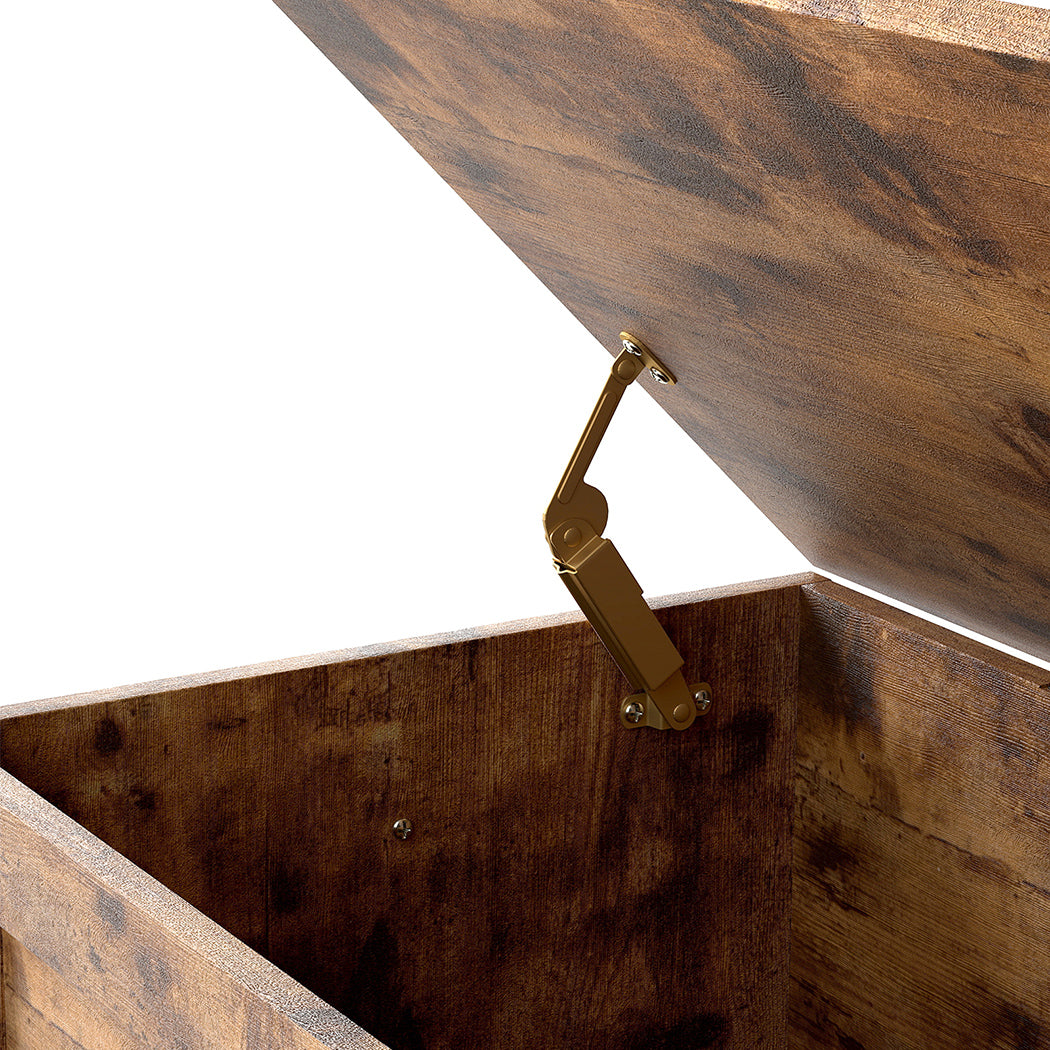 Rustic Storage Bench Brown 100x40x41cm