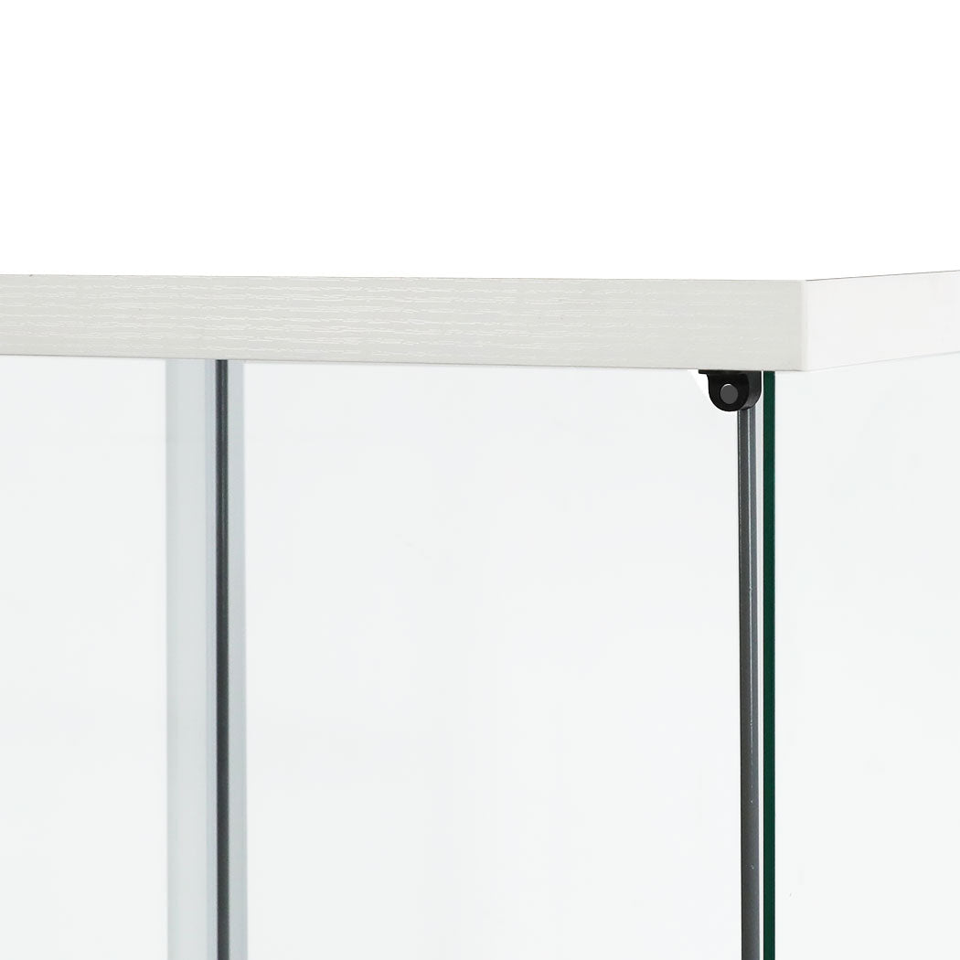 Glass finish - Functional Display Cabinet Tempered Glass White  Comfortable Design