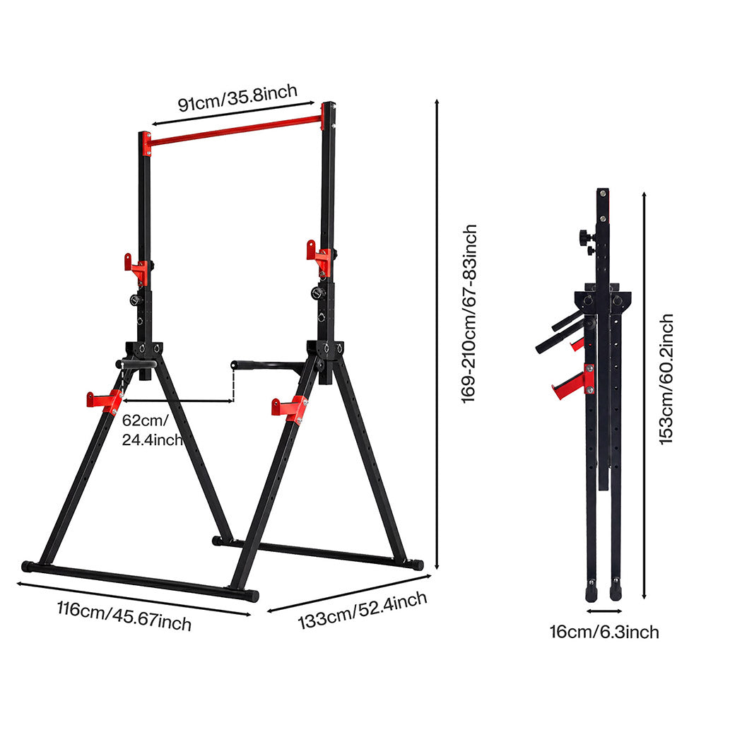 Foldable Power Tower Pull Up Dip Station 220kg | Simpledeals