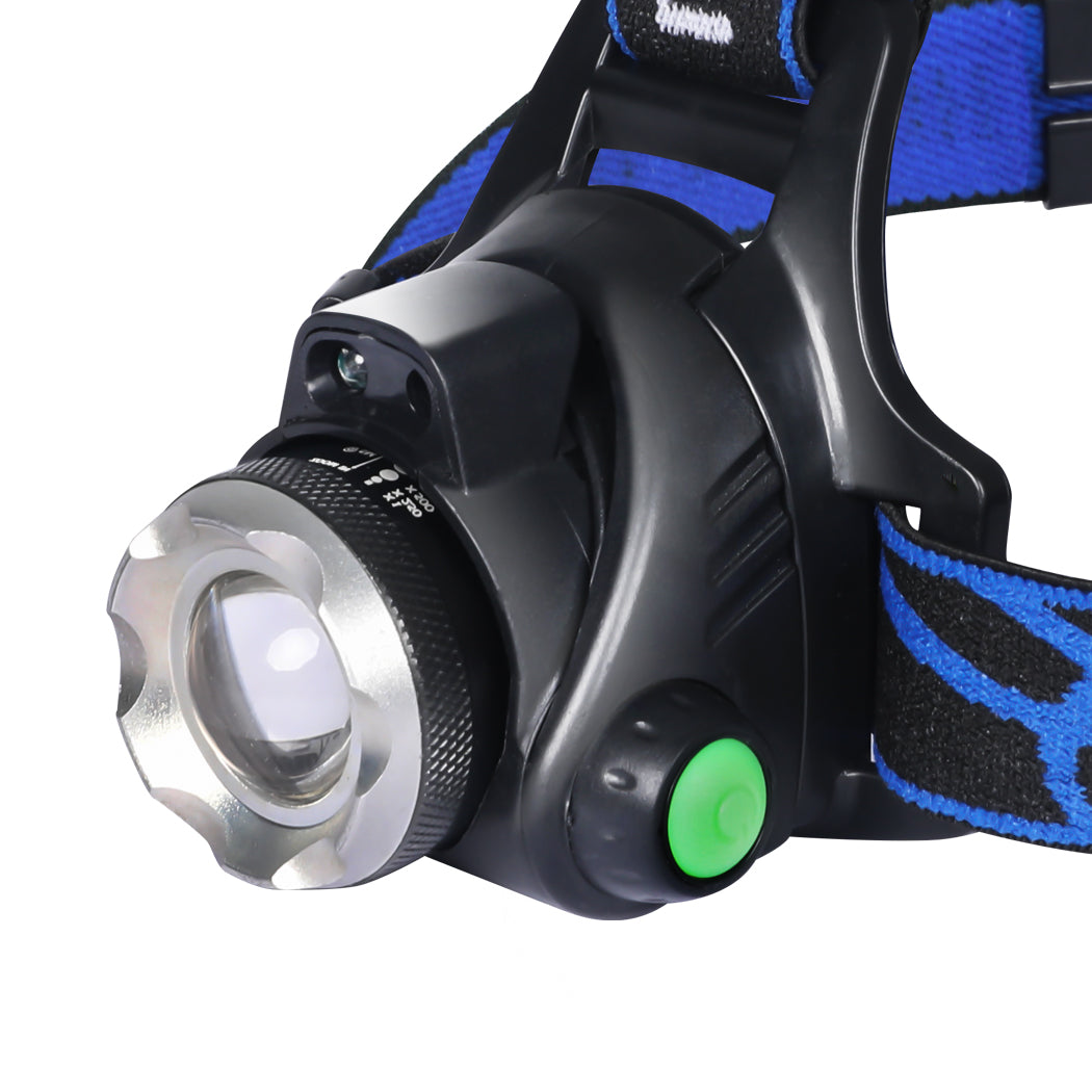 2x 500LM LED Headlamp Headlight Flashlight