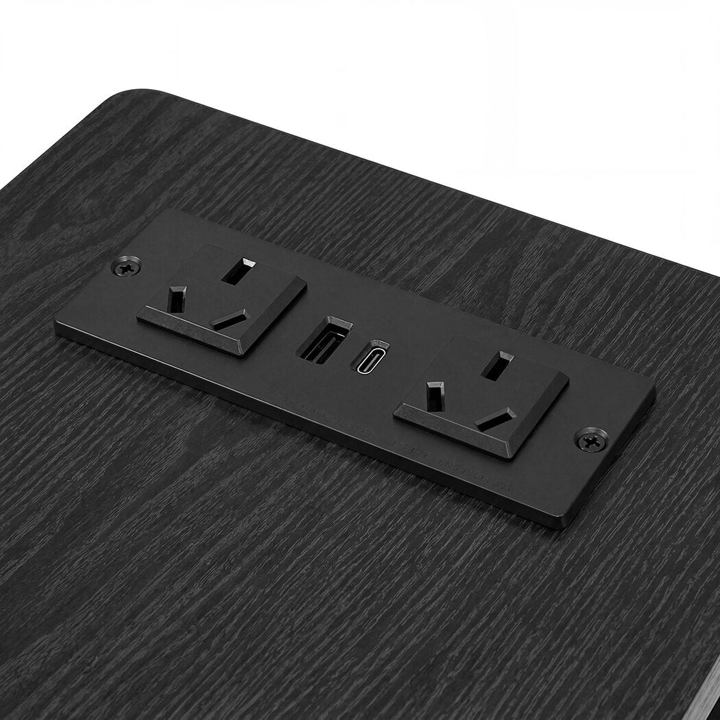 Slim Bedside Table With Led Charging 20x40x70cm