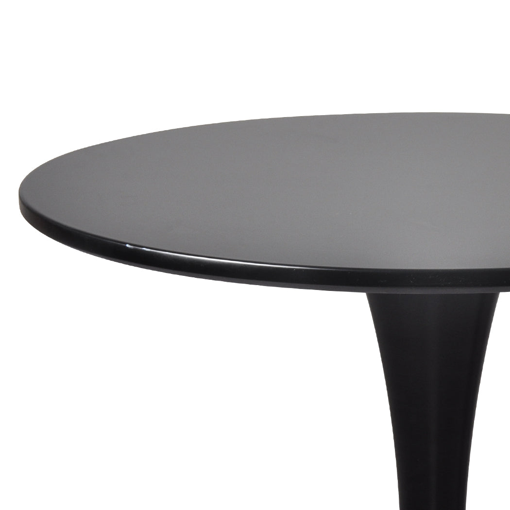 Contemporary 2x Round Bar Table Pub Tables Black  Easy Assembly | Black colour