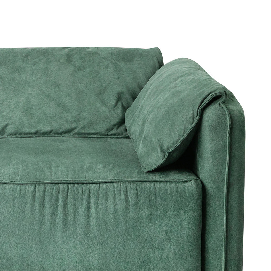 Compact Sofa Floor Couch 3-Seater Leathaire Sleek Modern Look