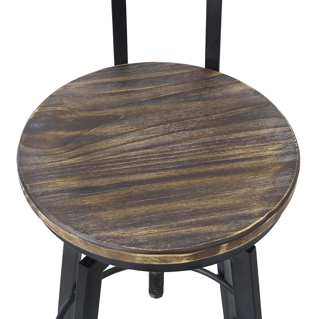 Ergonomic 2x Bar Stool Industrial Adjustable  High Back Support with id11&12