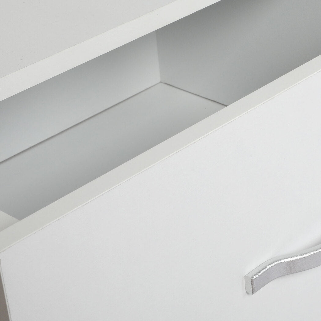 Bedside Table 2 Drawers White 40x36x47cm