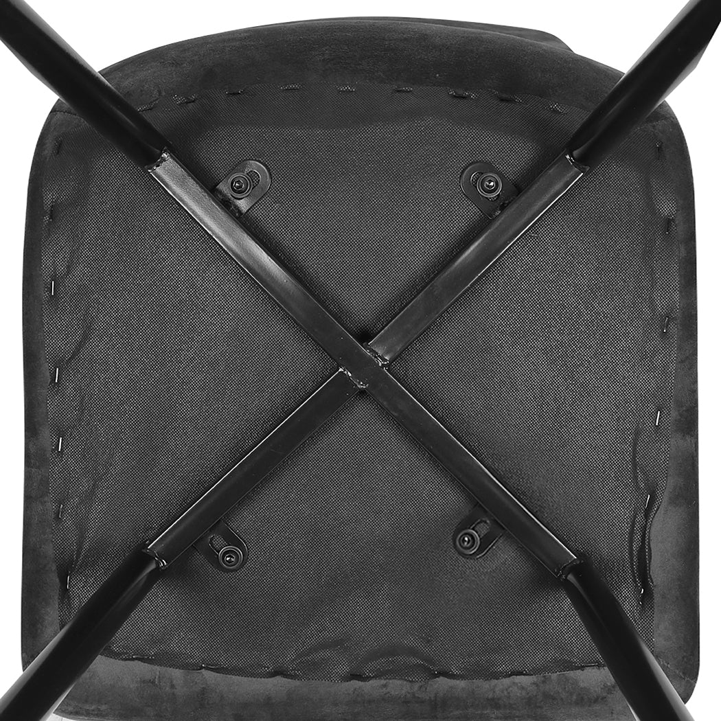 Luxury 8x Dining Chairs Kitchen Velvet Grey  Durable Frame Classic