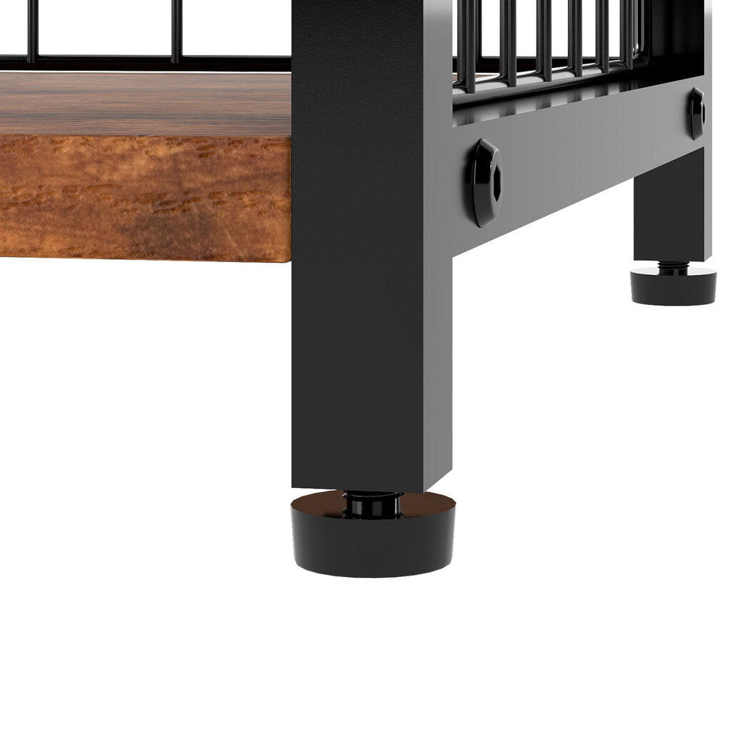 Side Table 3-Tier Storage Brown 40x30x60cm