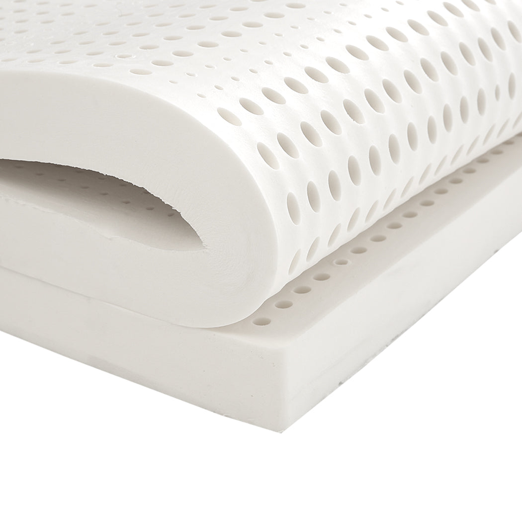 Queen Latex Mattress Topper 5cm Natural Dunlop 7 Zone Support Cooling Bed Topper