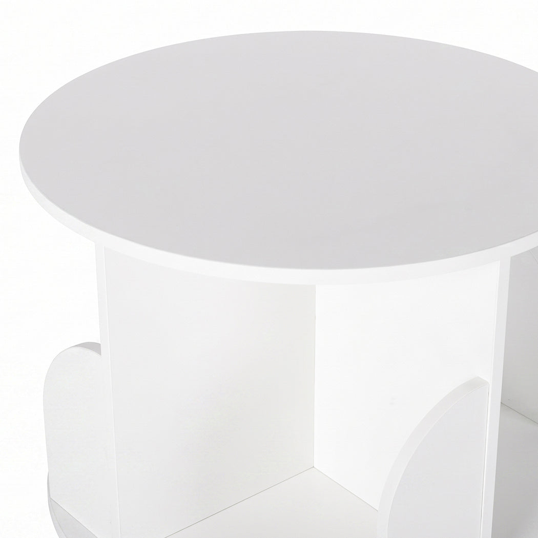 Rotating Bookshelf 4 Tier Storage 46x46x127cm