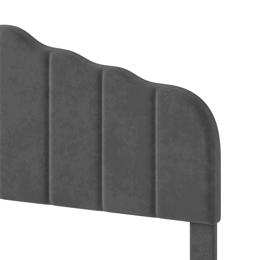 Queen Bed Frame Upholstered Grey 203.5x155x103cm