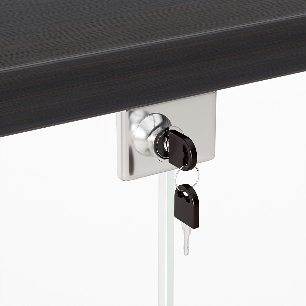 Luxury Glass Display Cabinet Lockable Collections Storage 2 Tier | Glass finish