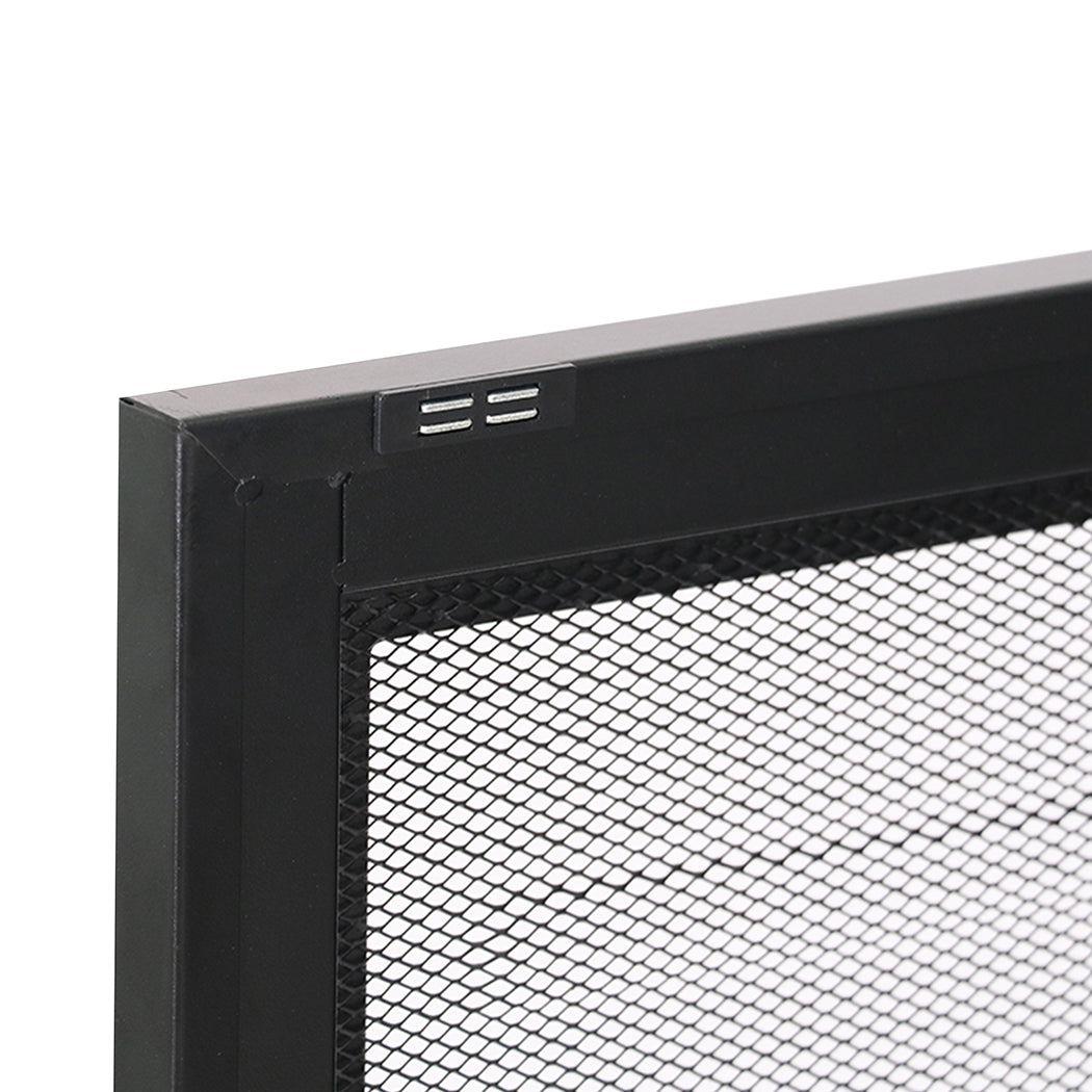 Steel finish - Elegant Storage Cabinet Steel Kitchen Black  Space-Saving Design