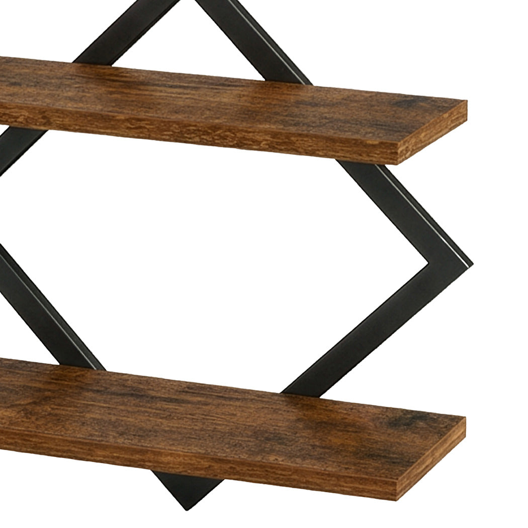 Floating Wall Shelf 2 Tier Industrial Bookshelf | Simpledeal