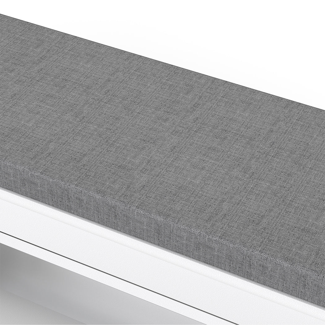 Shoe Rack Storage Bench White 75x24x51cm
