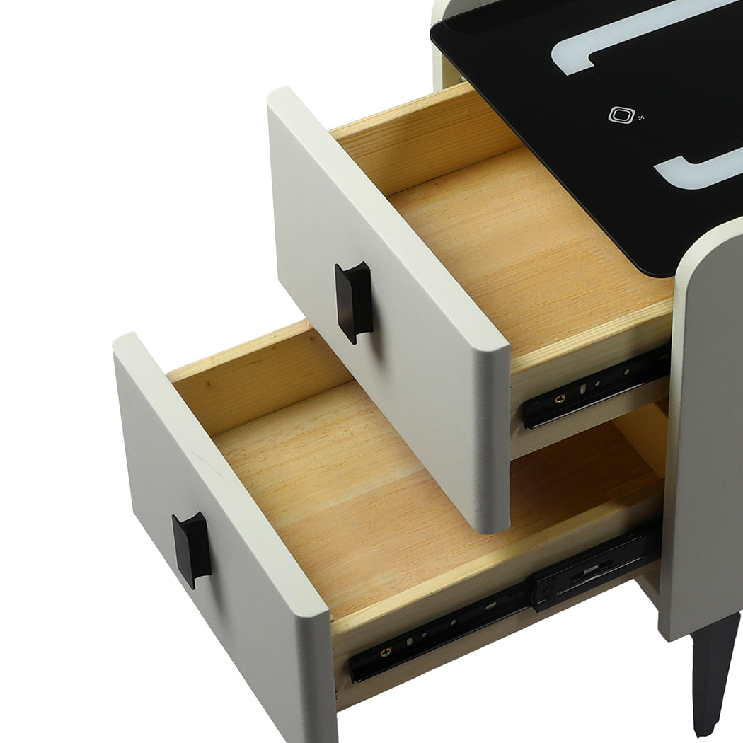 Bedside Table With LED Lights 30x40x46cm