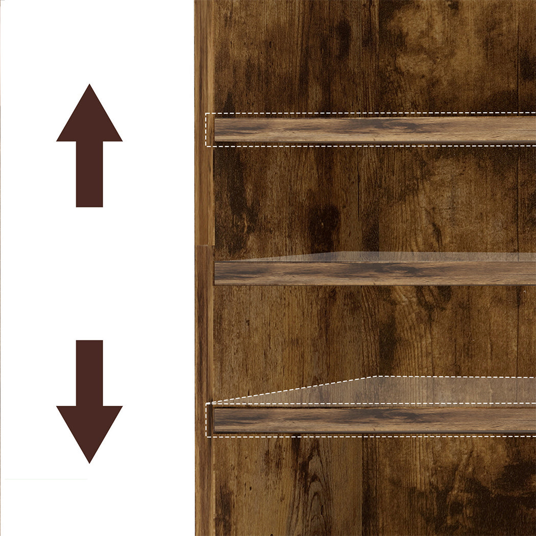 Adjustable Wood Cabinet - Walnut 40x24x178.5cm
