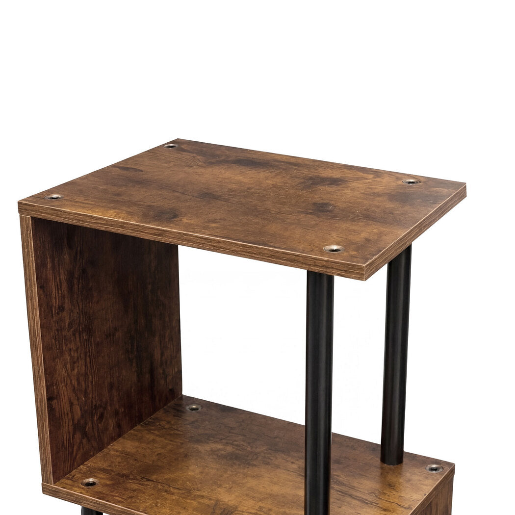 Wooden Bookshelf 5 Tier Storage 38x24x126cm