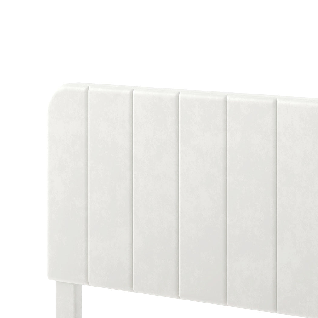 Double Bed Frame Upholstered White 190x139.5x113cm