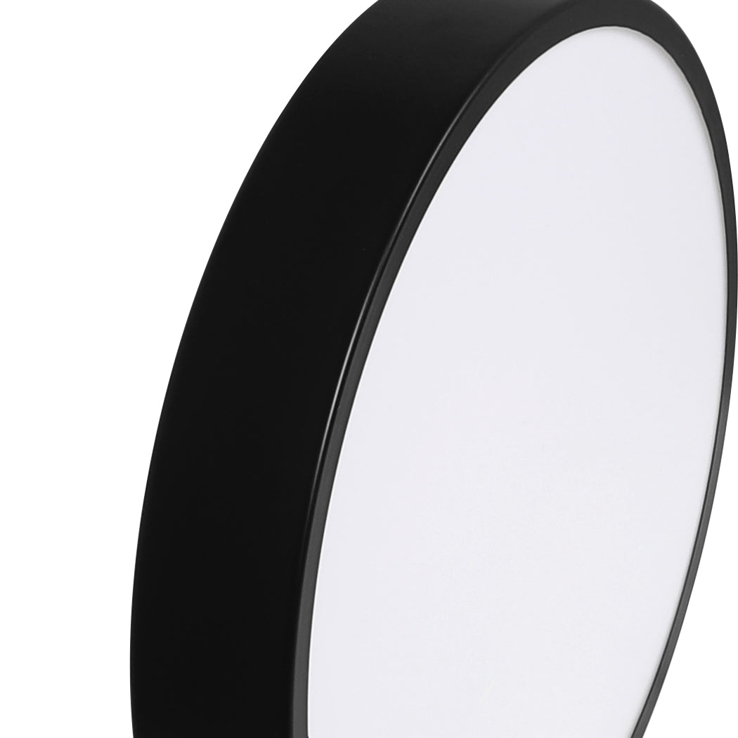LED Ceiling Light 30W Round Panel Black Modern Flush Mount Lamp