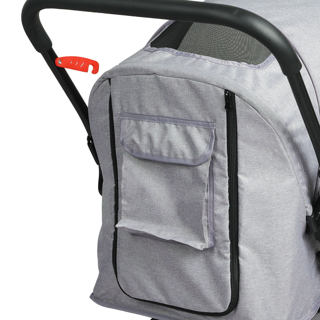 Pet Stroller Pram Dog Carrier Trailer Grey