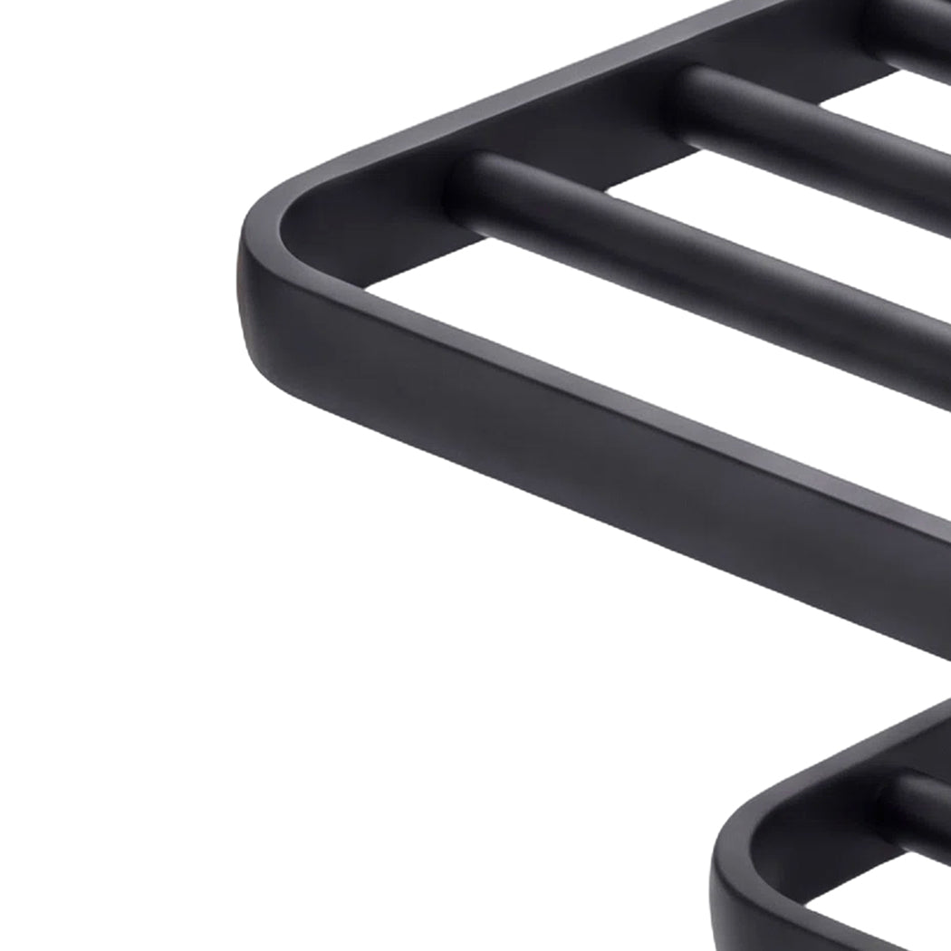 Double Towel Rack Wall Mounted Matte Black | Simpledeals