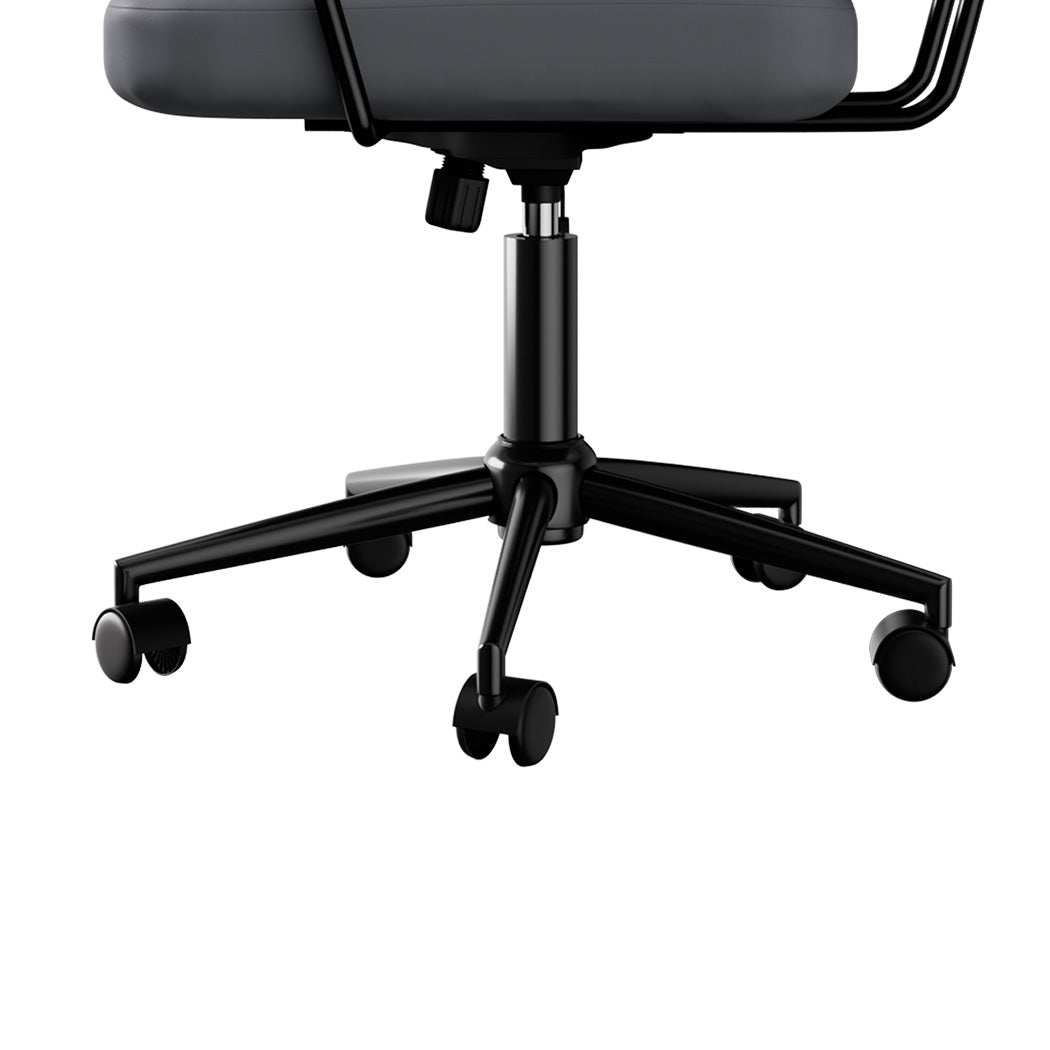 Contemporary Ergonomic Office Chair Computer PU Grey  Easy Assembly