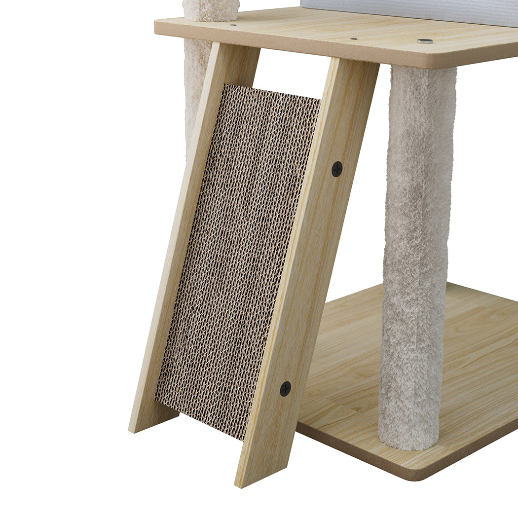 Cat Tree Tower Beige 50x40x120cm