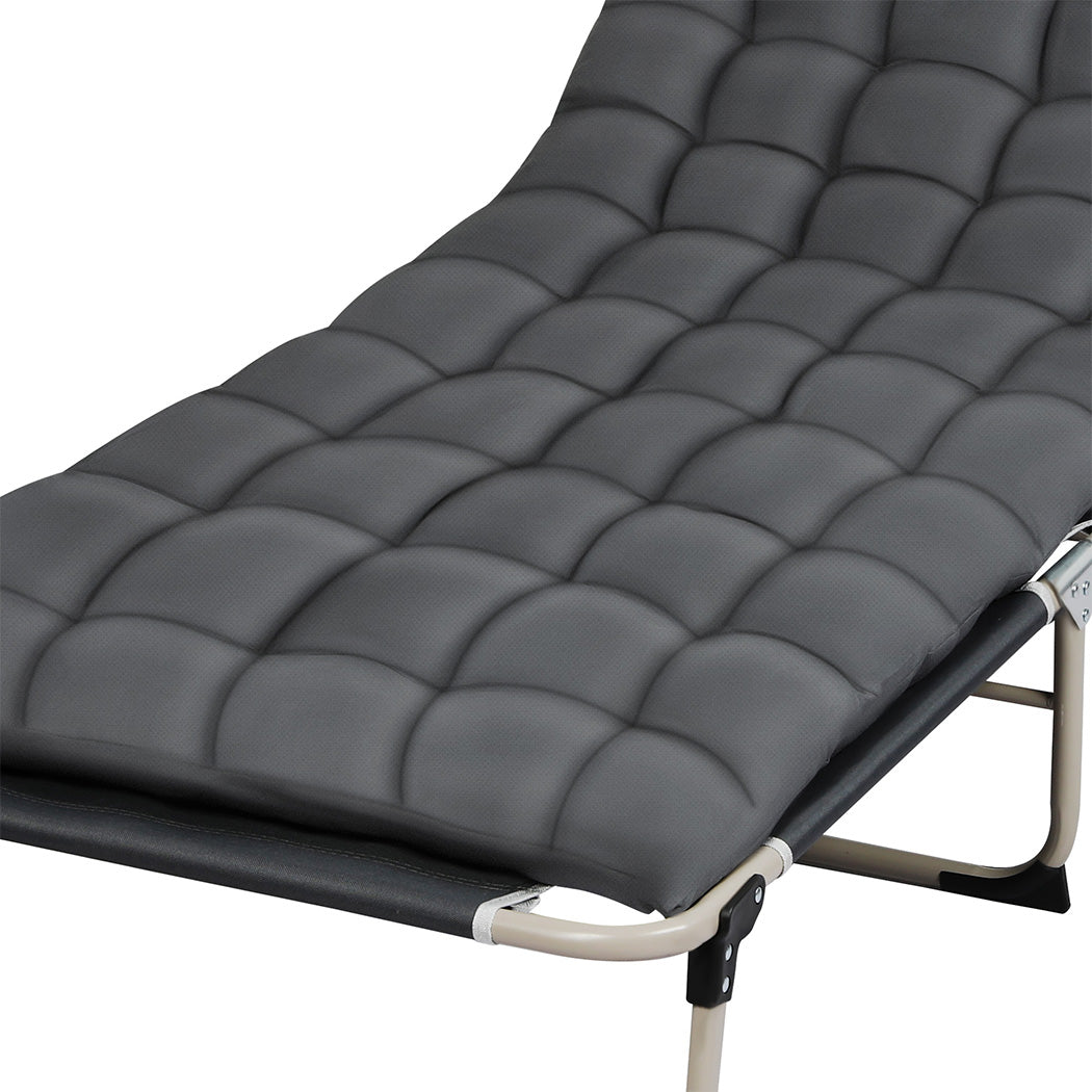 Folding Camping Bed Portable Grey 25x0.7cm