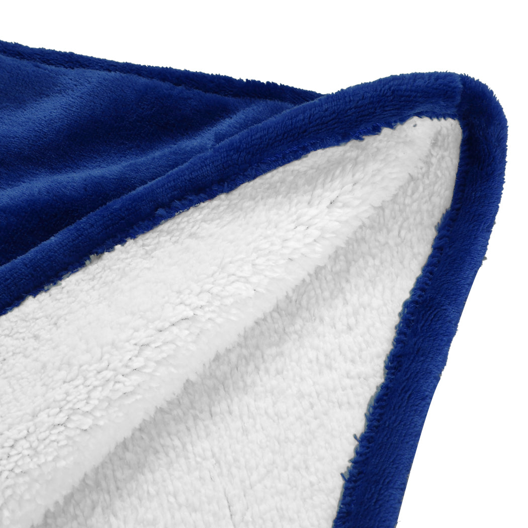Blanket Hoodie Adult Sweatshirt Navy Blue | Dreamz Plush Warm Fleece