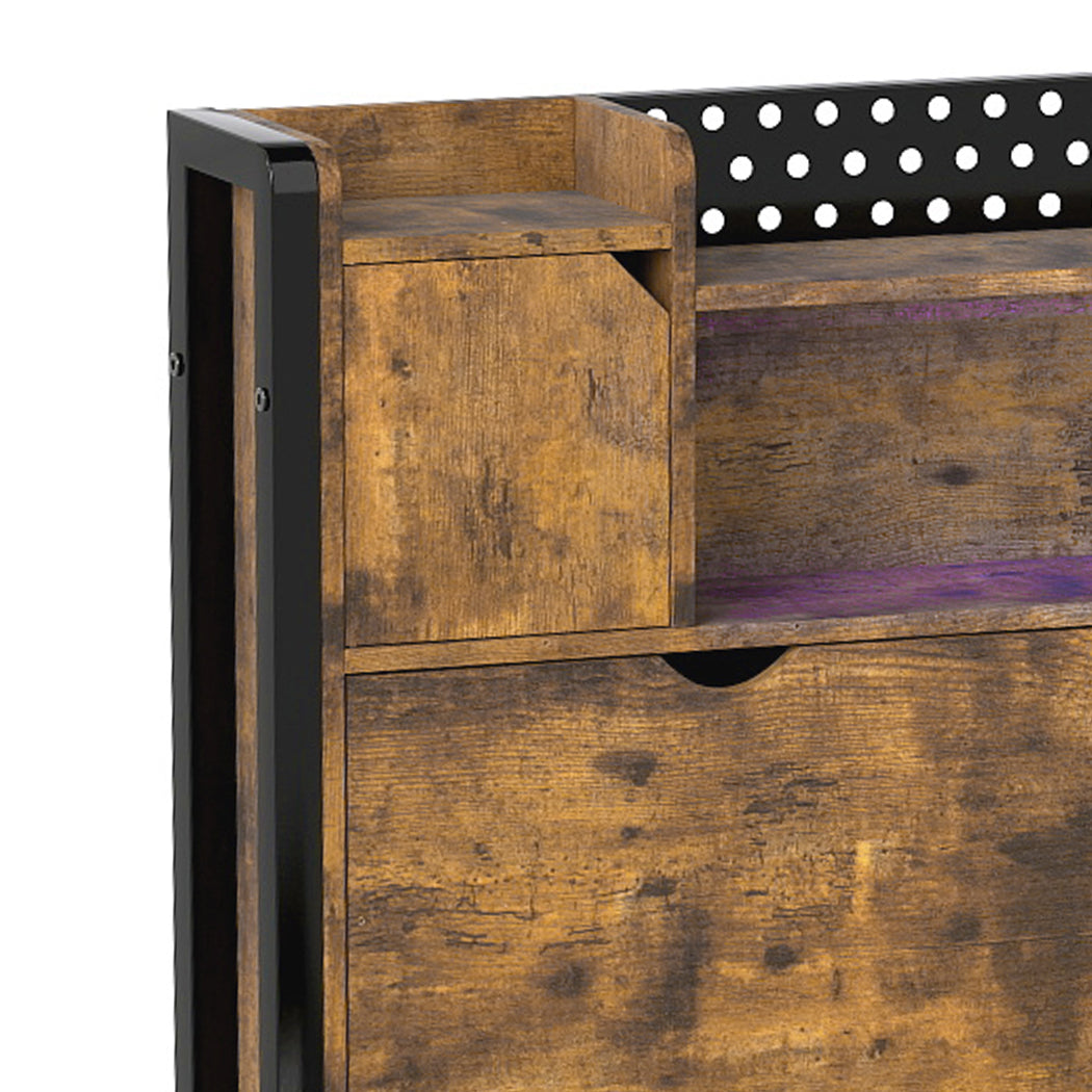 Single Bed Frame Storage Industrial 209x92x109cm
