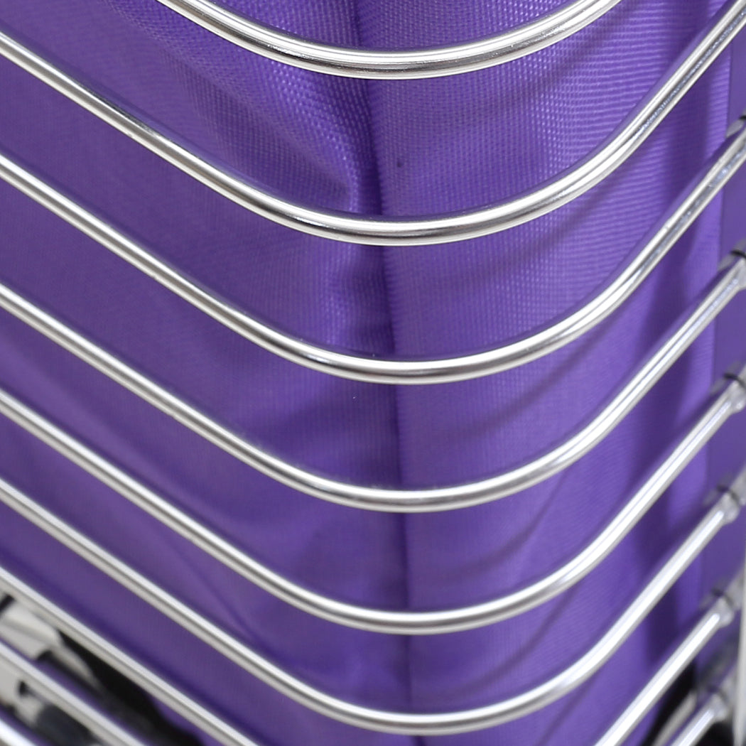 Foldable Shopping Cart Trolley Basket, Stainless Steel Luggage Grocery
