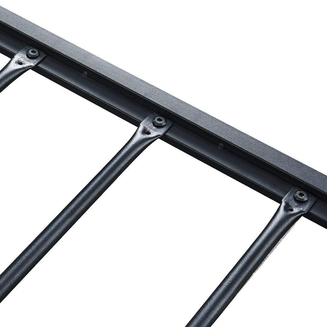 Rustic Wooden Industrial Metal Bed Frame for Double/Queen Mattress Base