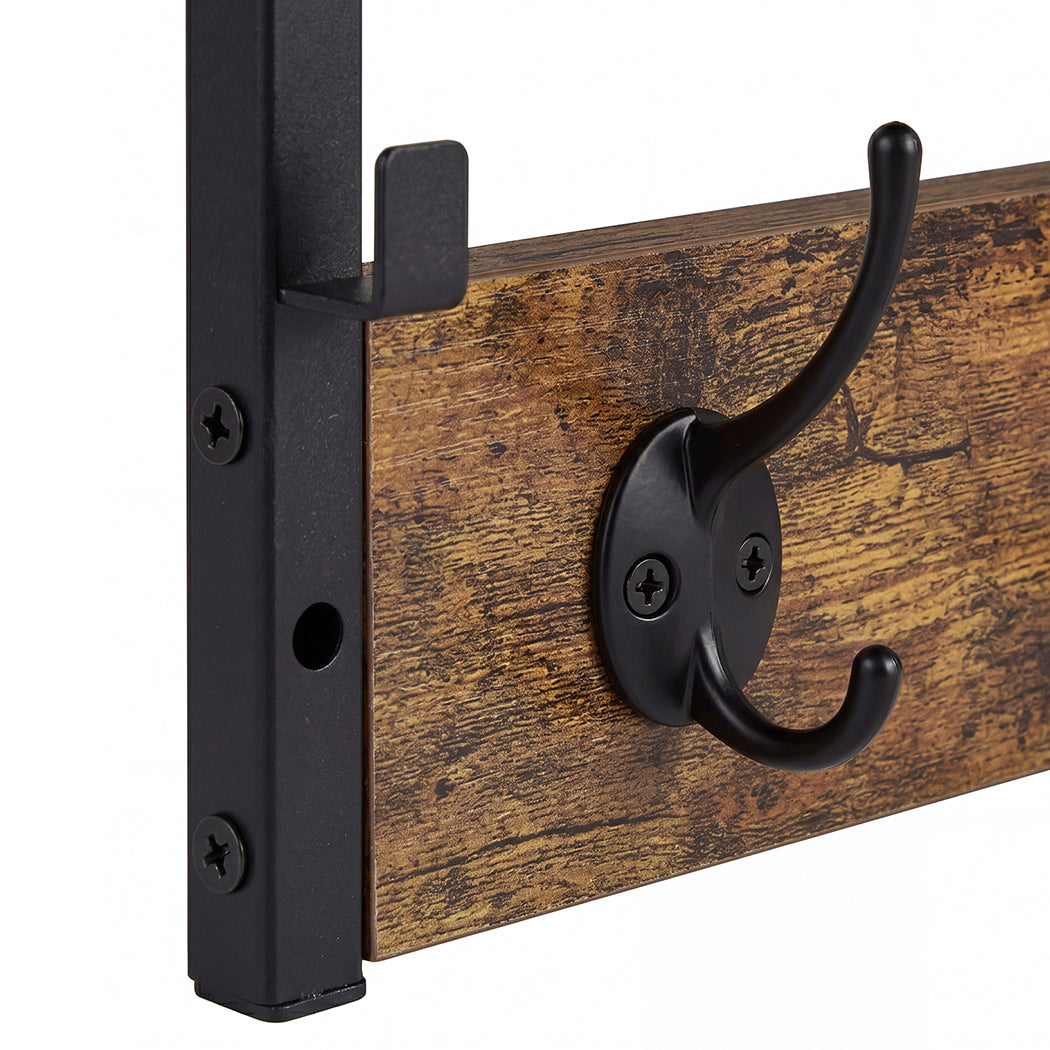 Wall Mounted Coat Rack Shelf 7 Hooks | Simpledeals
