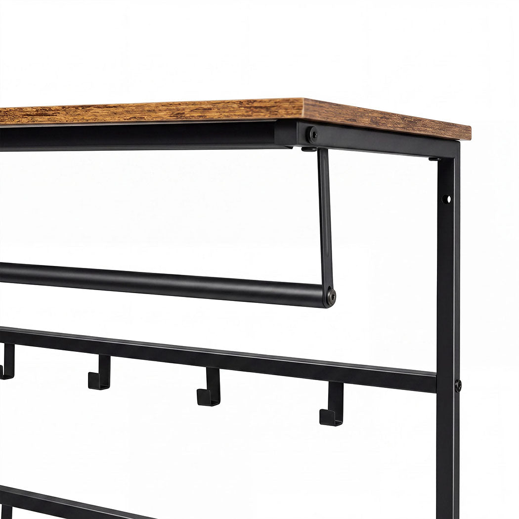 Floating Shelf Coat Rack Black 16x16cm