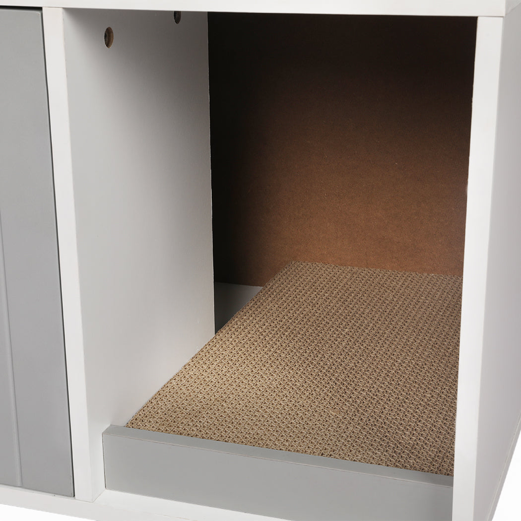 Enclosed Cat Litter Cabinet Box Grey