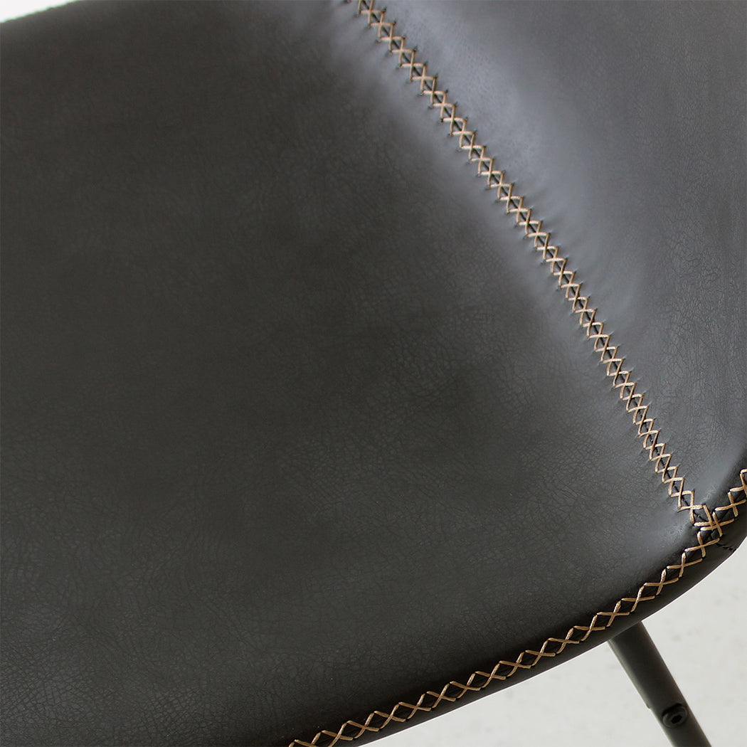 Dining Chairs Black Faux Leather 44x55x81cm