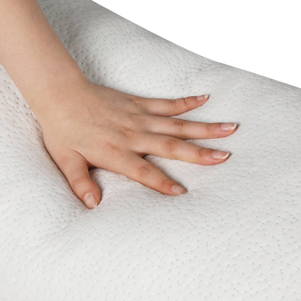 Memory Foam Body Pillow Long Bamboo Cover Full Body Support Pregnancy Pillow | Case Cushion Sleeping Fabric
