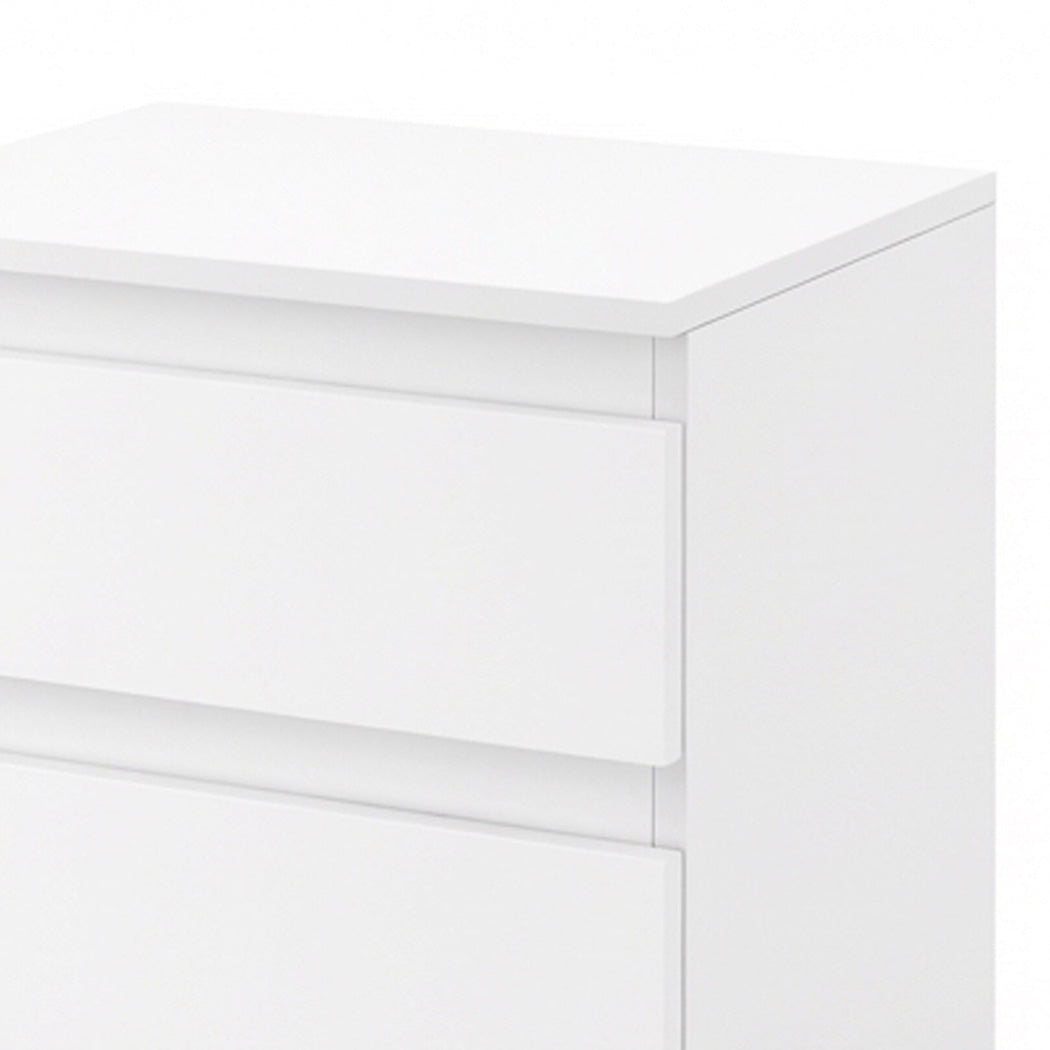 Bedside Table 3 Drawers White 45x35x61cm