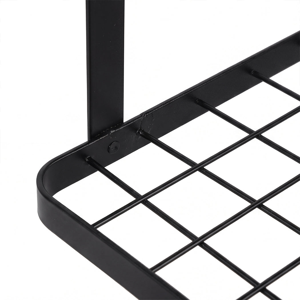 Wall Mounted Pot Pan Rack 10 Hooks Matte Black | Simpledeals