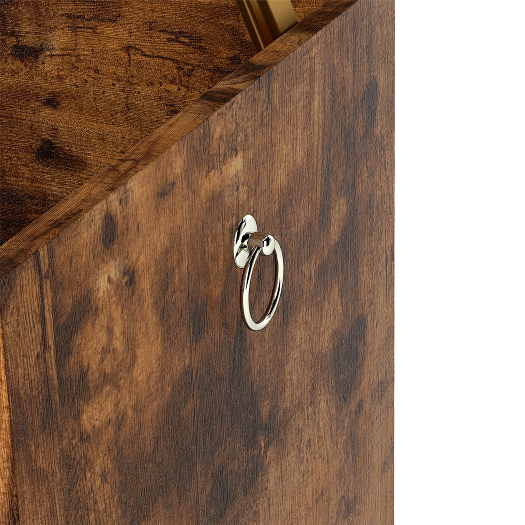 Rustic Storage Bench Brown 100x40x41cm
