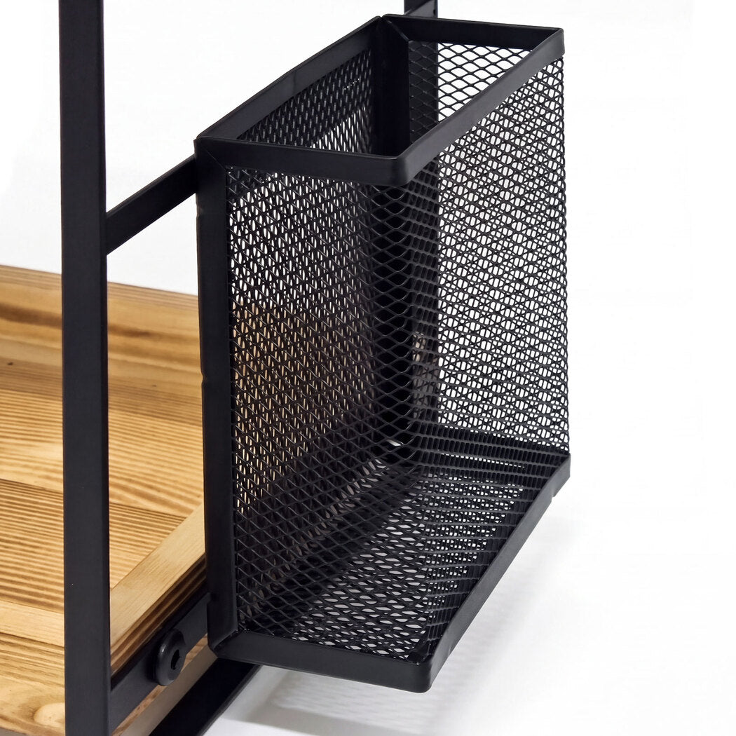 2-Tier Countertop Organiser Pine Wood Shelf | Simpledeals