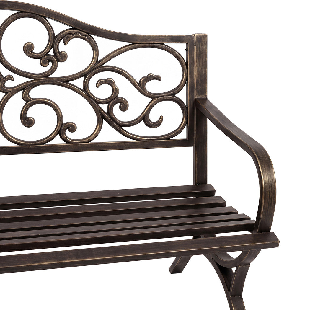 Cast Iron Garden Bench 3 Seater Bronze | Simpledeals