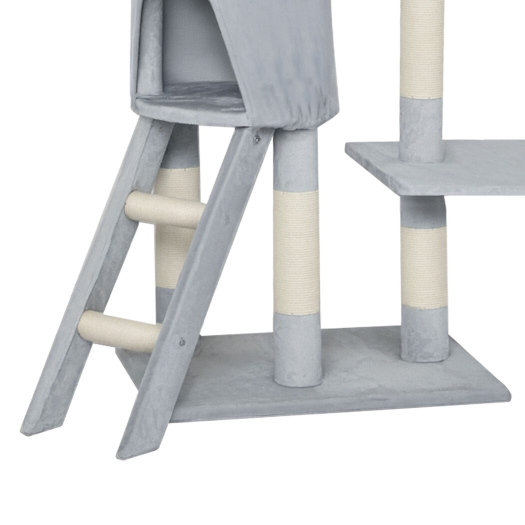 Cat Tree Scratching Post Grey 50x35x143cm