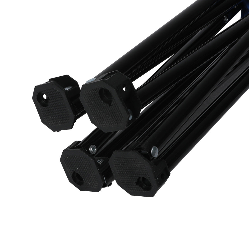 2Pcs Camping Chairs Folding Arm Black