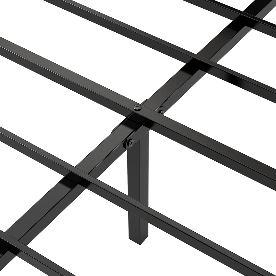 Double Bed Frame Grey Steel 190x137cm